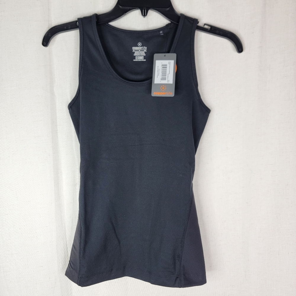 New Copper Life Womens Small Black Support Athletic Tank Top